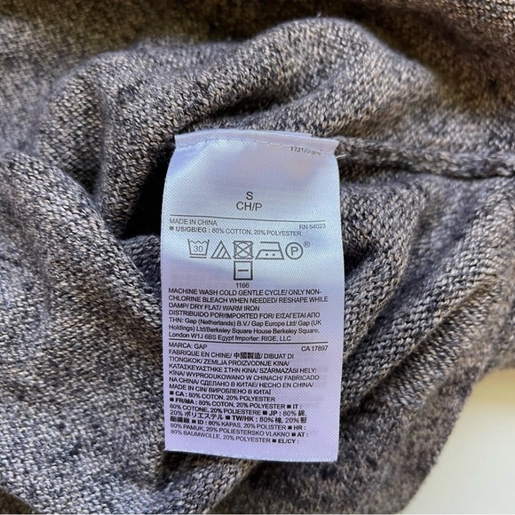 GAP Brown Heathered Snap Neck Turtleneck Tunic Sweater Small Women’s - Picture 11 of 12